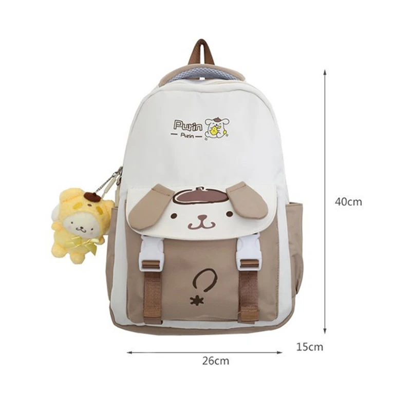 Anime Sanrioed Nylon Rucksack Umhängetasche Melodie Kuromi Pom Pom Purin Cartoon Puppe niedlichen Schult asche Geburtstag Weihnachts geschenk