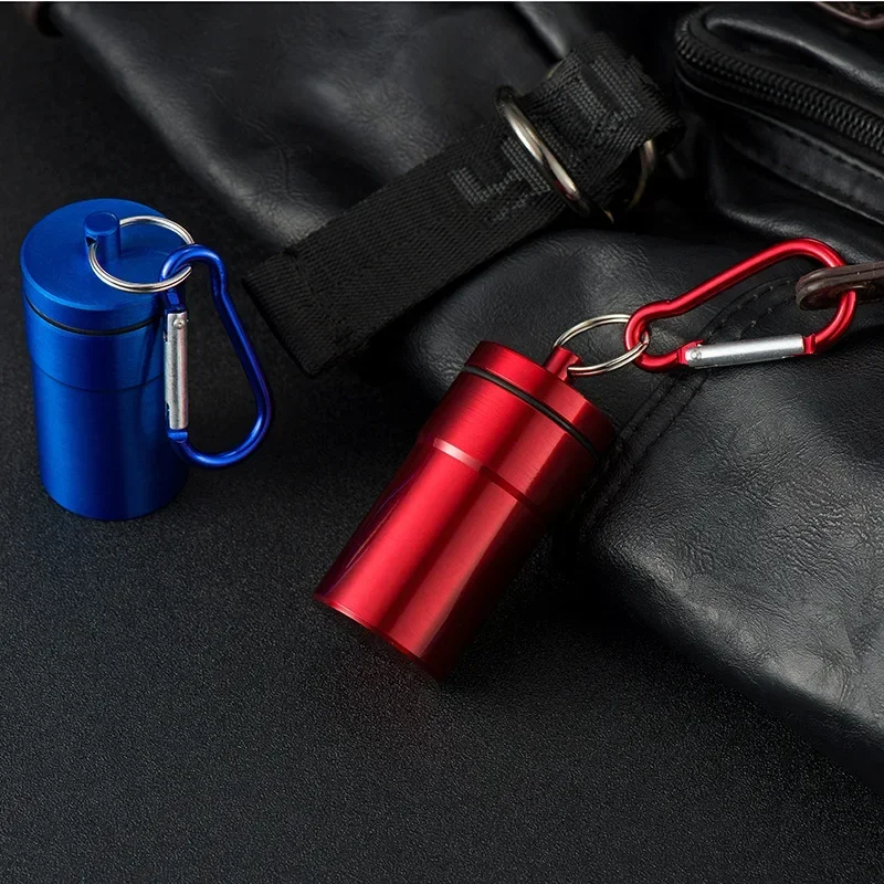 Portable Ashtray 1Pcs Portable Pocket Ashtray with Lid Aluminum Storage Tube Holder Windproof Cigarettes Ashtray with Keychain Ash Tray Outdoor