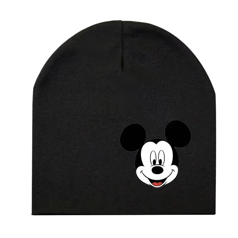 Kids Beanie Knitted Hat Baby Boy Girl Cartoon Mickey Minnie Print Autumn Winter Hip Hop Hat Children Warm Casual Pajama Cap 0-3T