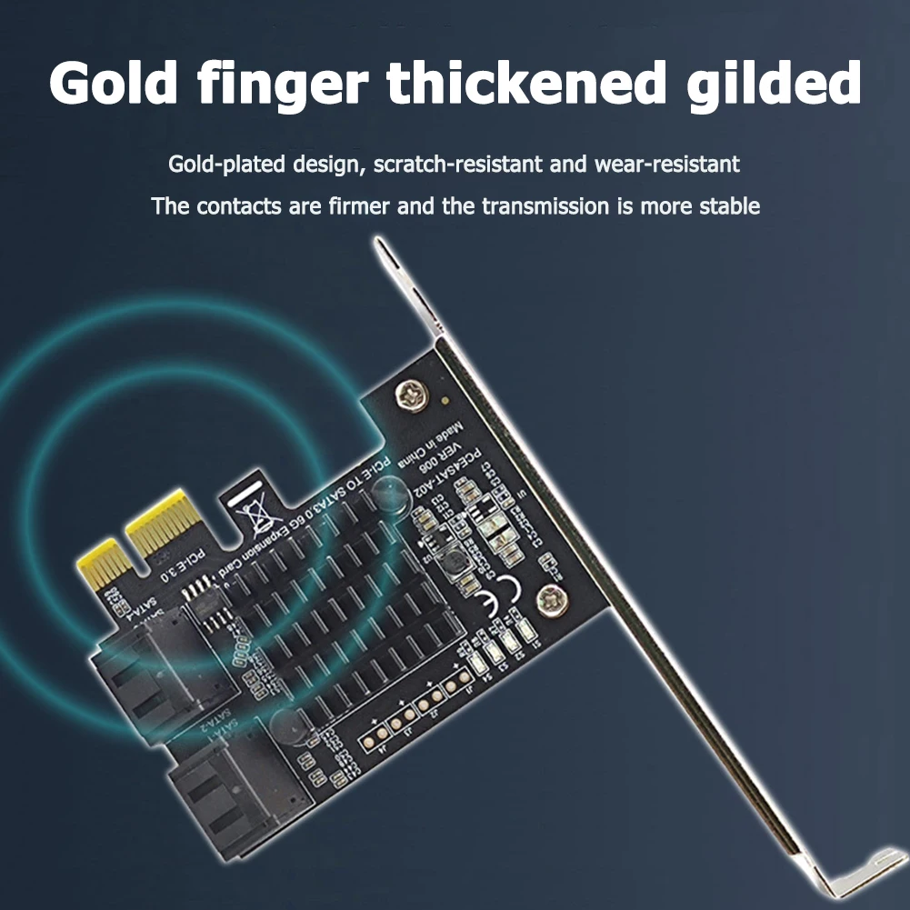 4 Port Computer Card Connectors SATA III PCIe Card 6Gbps SATA 3.0 to PCI-e 1X Adapter/USB 3.0 PCIE Riser Expansion Card