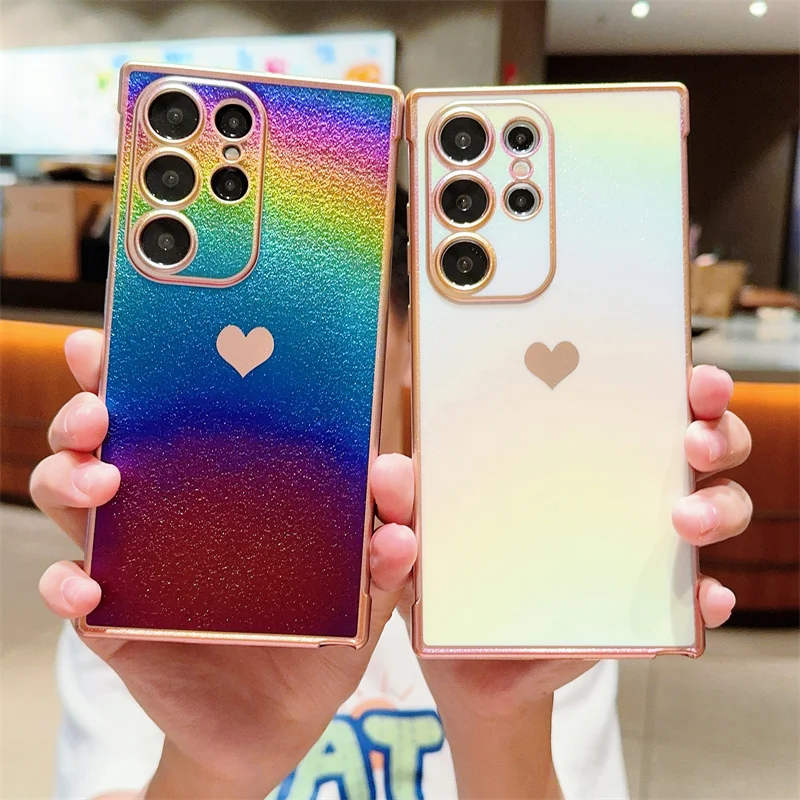 Luxury Rainbow Liquid Phone Case With Camera Protection & Holder_voghion.com
