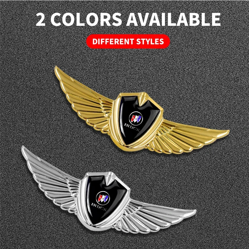 뷰익 엑셀 GT 베라노 리갈 라크로스 앙코르 에클레이브 로얄 파크 애비뉴 GL8 용 자동차 배지 금속 날개 바디 장식 스티커