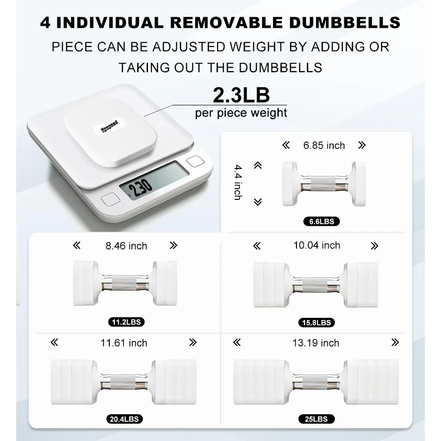 25LB Each [50 LBS Pair] Adjustable Dumbbell Set Free Weights Dumbbells Set for Women Men Hand Weights Sets Adjust Dumbbell Weigh