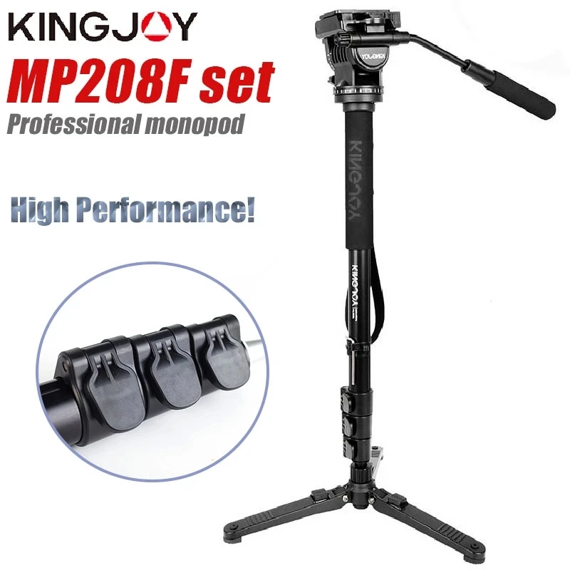 Kingjoy MP208F 세트 전문 모노포드 세트, DSLR 카메라 삼각대 스탠드 파라 모빌 유연한 삼각대 스태티브 SLR DSLR