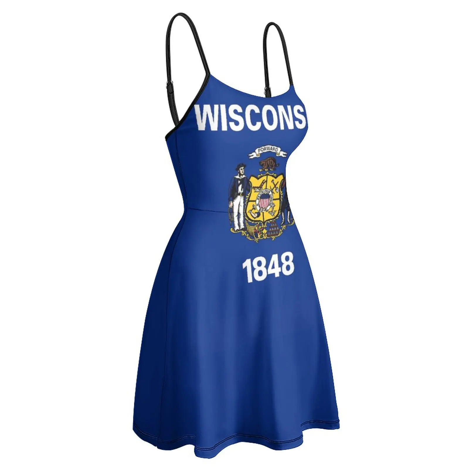 

Sexy Woman's Dress Dresses Wisconsin State Flag Women's Sling Dress Casual Graphic Cocktails Humor Graphic