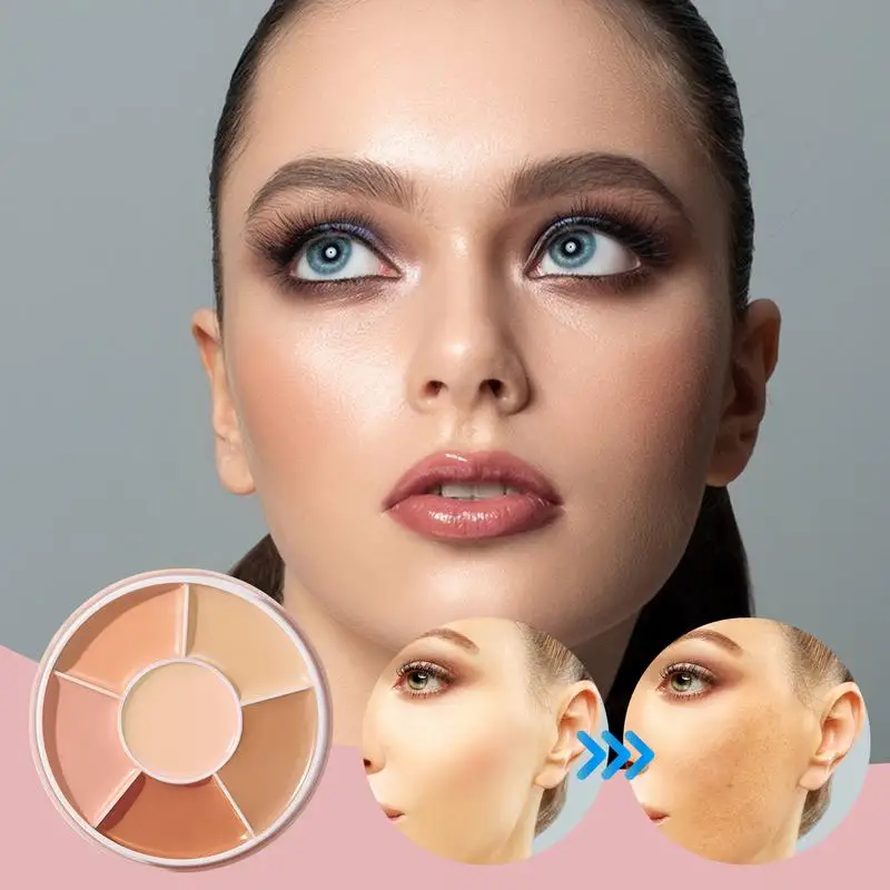 

6 Colors Correcting Concealer Palette Full Coverage Highlight Concealer Palette Concealers with Light and Delicate Texture for