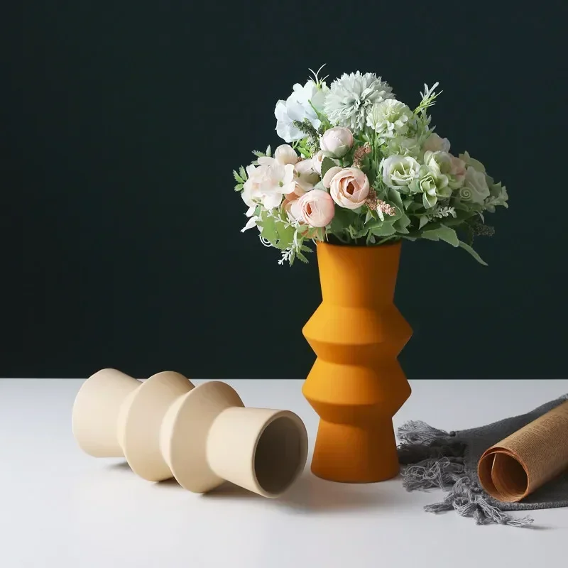 

Nordic Ins Morandi Ceramic Vase Furnishing Club Dining Table Figurine Decoration Home room Flower Arrangement Accessories Crafts