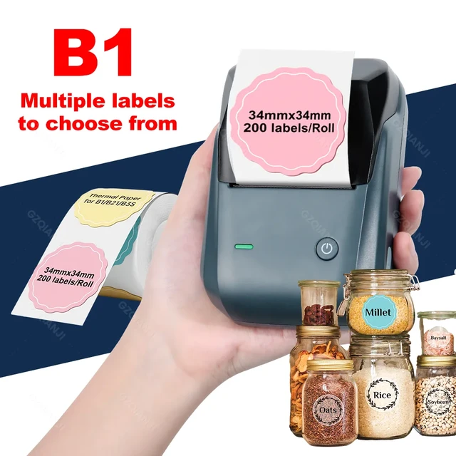 Original NiiMbot B1 Label Printer Color Round Sticker Handheld Portable  Bluetooth Self-adhesive Labeling Business Machine Small - AliExpress