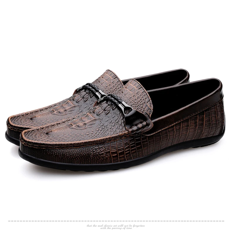 Men Cow Leather Loafers Business Casual Shoes Men Genuine Leather
