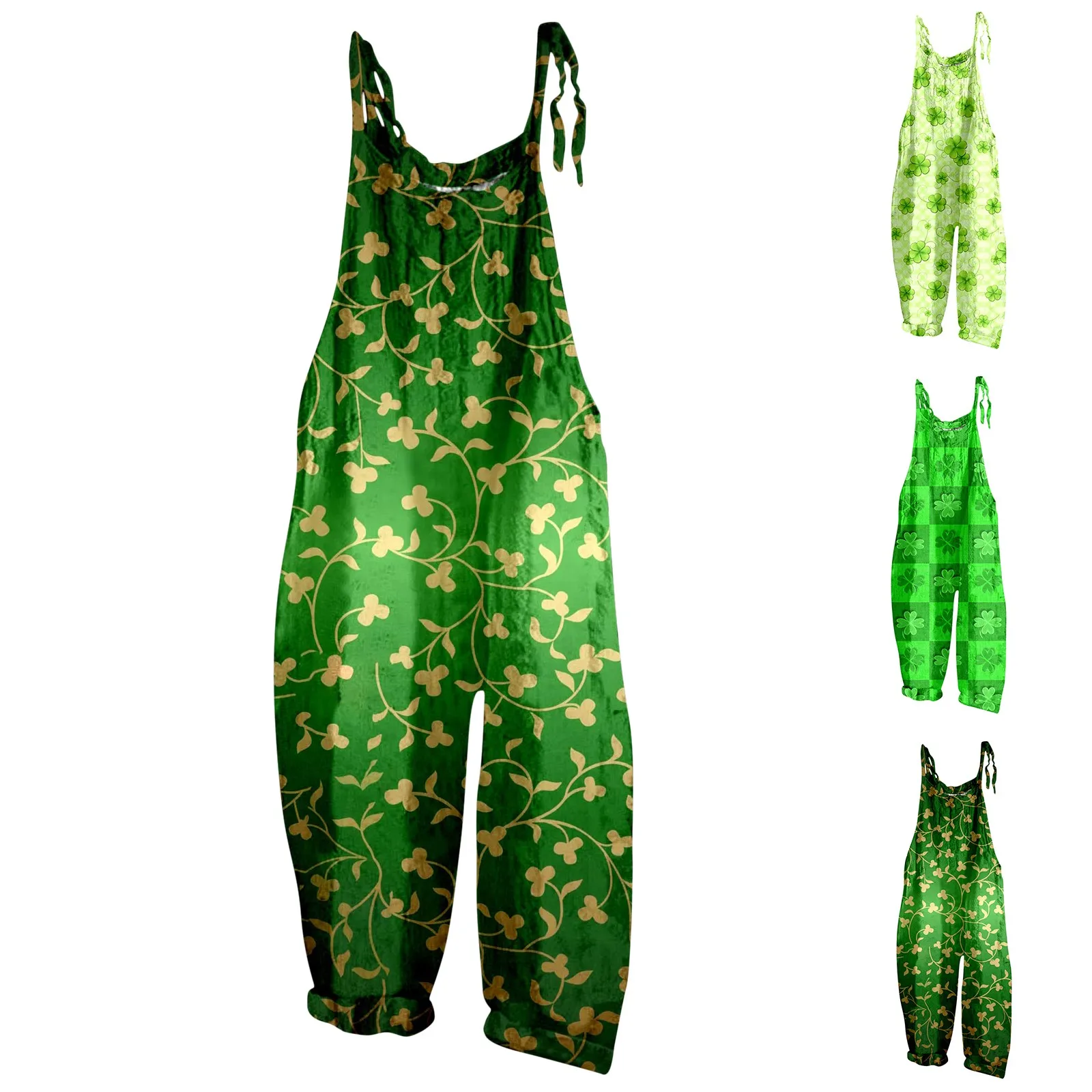 

2024 Summer Long Jumpsuit Women Festivals Printed Retro Casual Overalls Jumpsuit Ladies Jump Suit Romper Overalls For Women