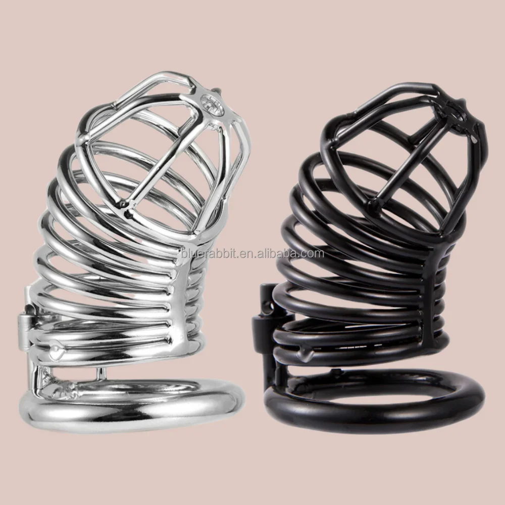 LJ Spiral Cock Cage Full Spectrum Smooth Stainless Steel Metal Lockable Chastity Cage for Men