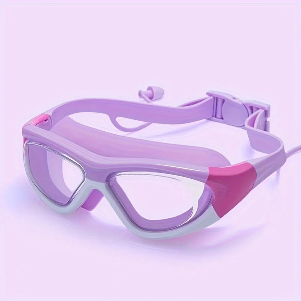 1pc, Swimming Goggles, Anti-fog Waterproof Large Frame Transparent Diving Glasses, Swimming Training Equipment