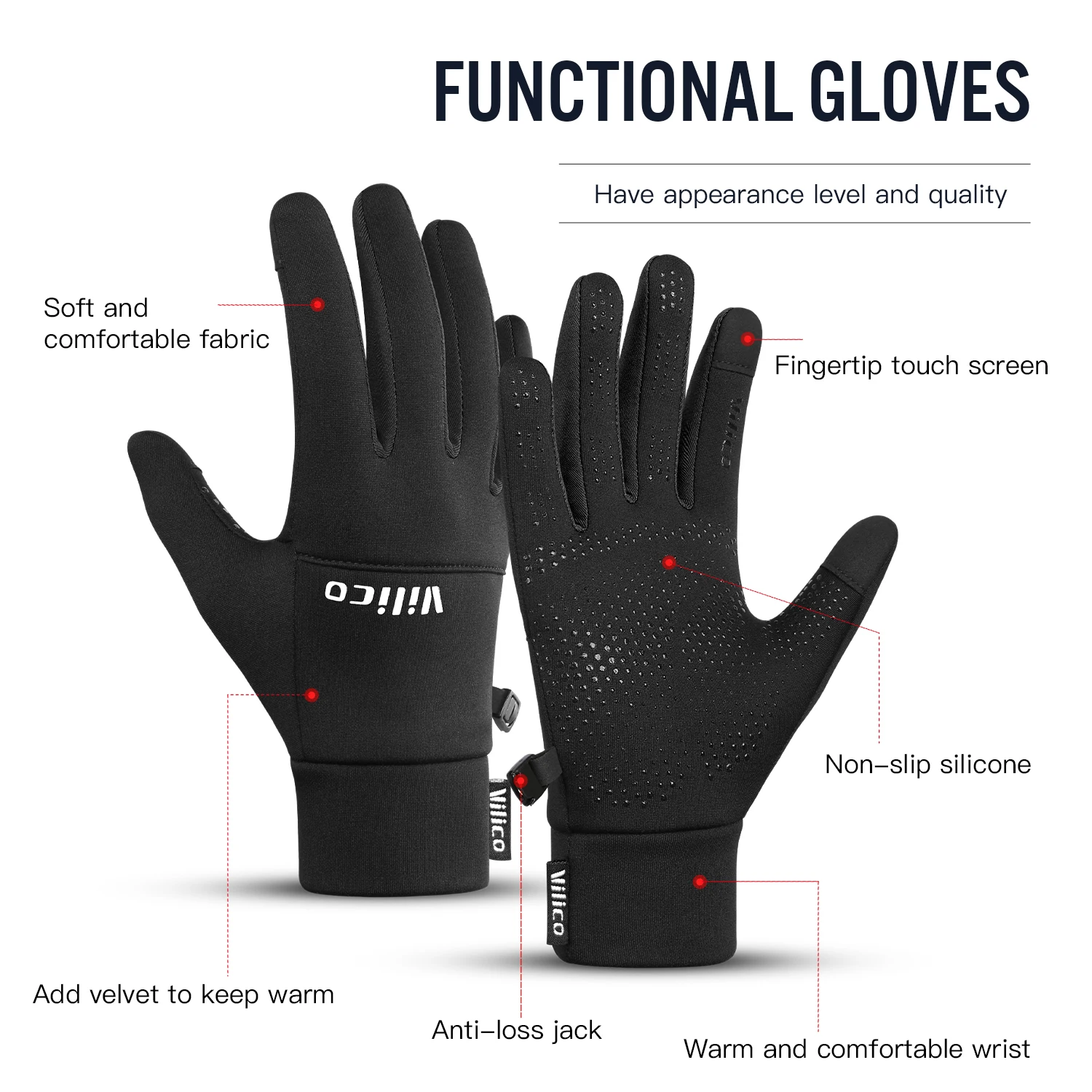 Outdoor Sports Running Winter Men'S Cycling Touchscreen Gloves Women'S Warm And Fleece Windproof And Cold Proof Gloves 3