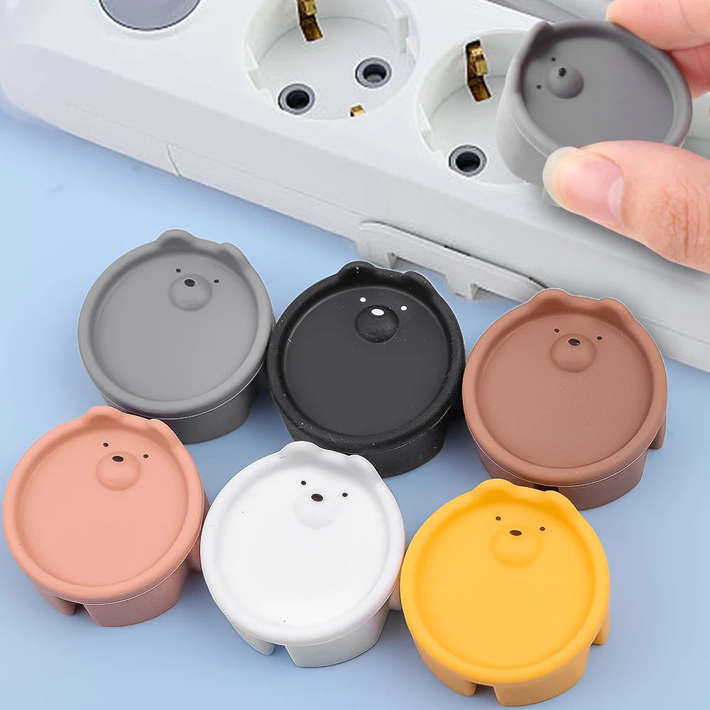 European Standard Socket Protective Cover Silicone 2-hole Power Socket Plug Children's Electric Shock and Dust Protection Sleeve socket covers