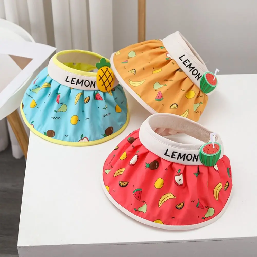 

UV Protection Empty Top Hats Lovely Cute Fruit Pattern Beach Caps Adjustable Sun Hat Boys