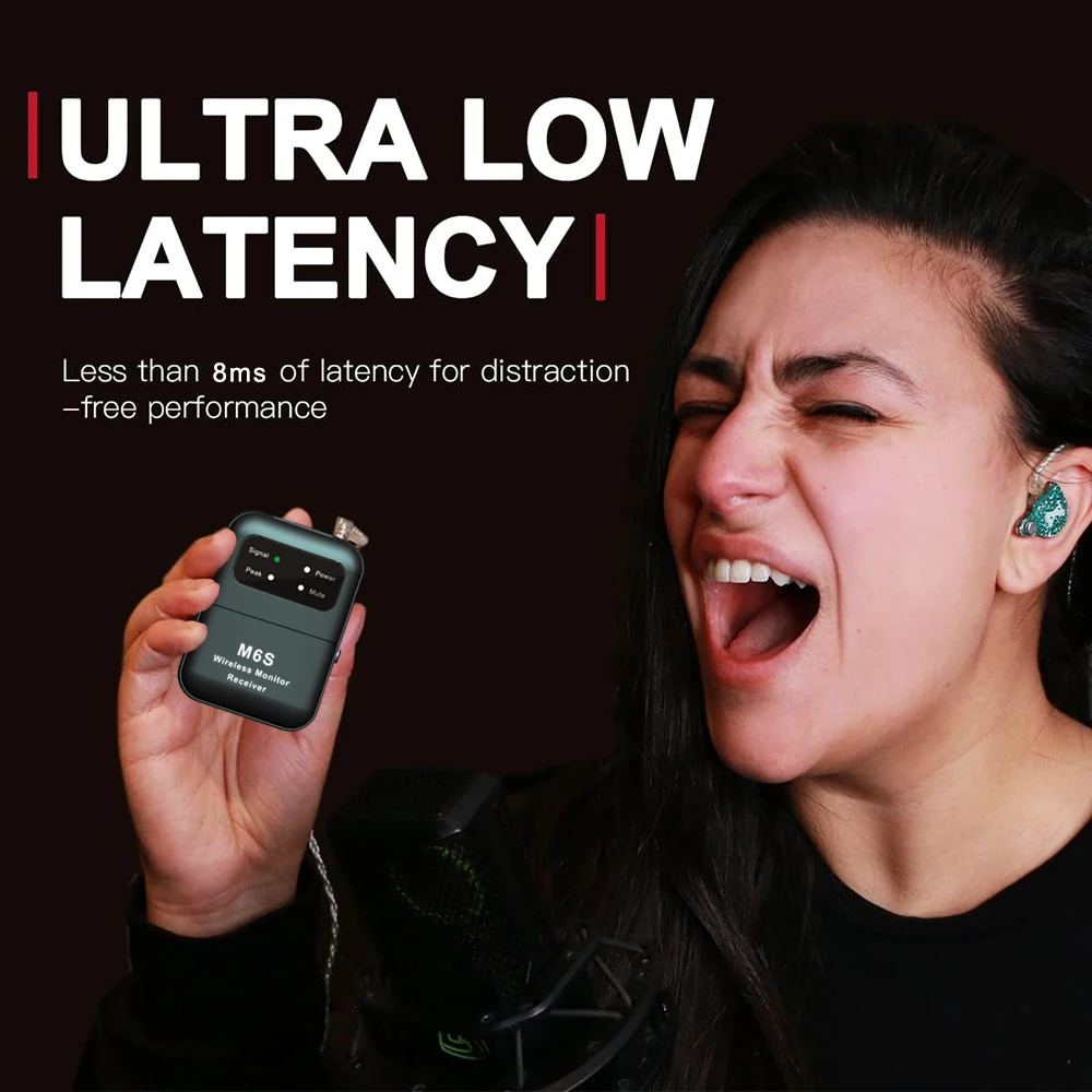 Wireless in-Ear Monitor System Professional IEM System Transmitter and Receiver for Studio Band Rehearsal Live Performance