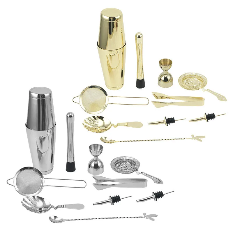 

11Pcs/Set Stainless Steel Indian Cup Multifunctional High-hardness And Thickened Bartending Kit for DIY Drinks