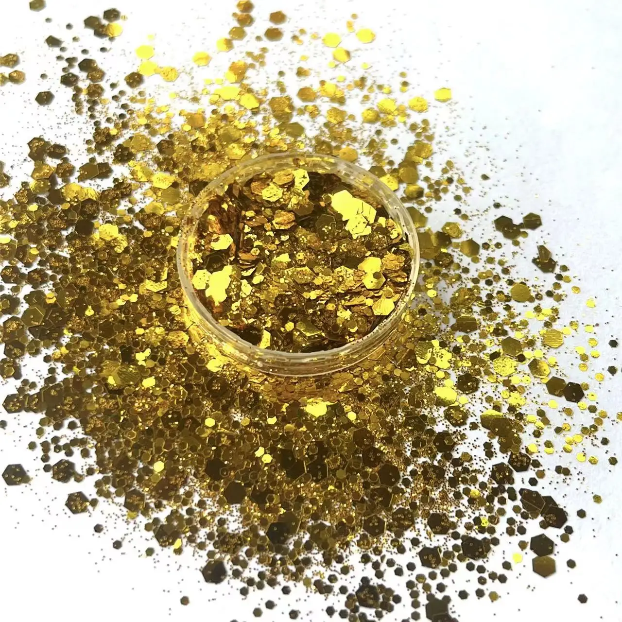 

Gold Glitter 50g Chunky Hexagon Craft Nail Wholesale Sequin Polish DIY Epoxy Resin Slime