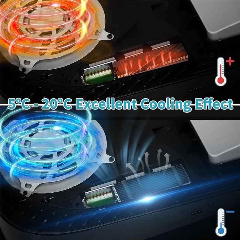 M.2 Heatsink with Thermal Silicone Pads 2280 SSD with 2 Black Rubber Straps for PC/PS5 M.2 SATA SSD