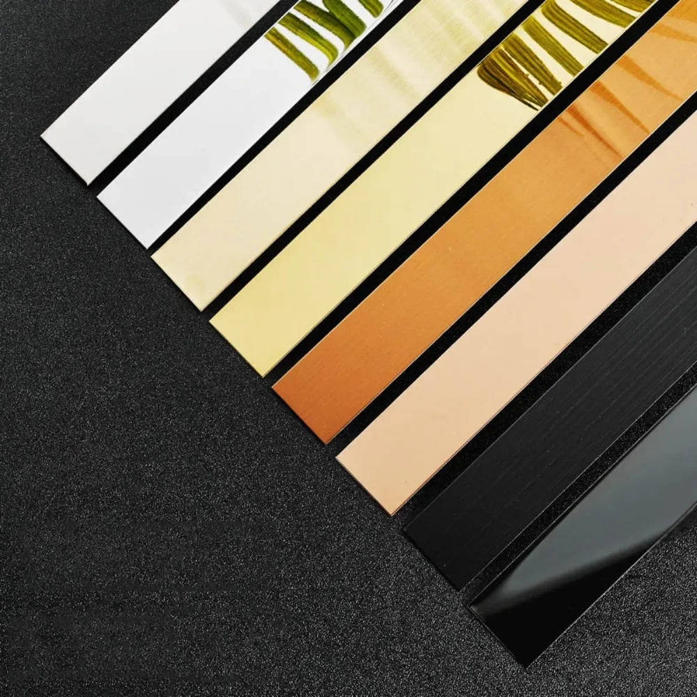 QUARKZMAN Moldura De Acero Inoxidable Autoadhesiva, Negra Con Efecto Espejo, Moldura De Pared Autoadhesiva Con Guantes, Moldura Decorativa Para Espejo