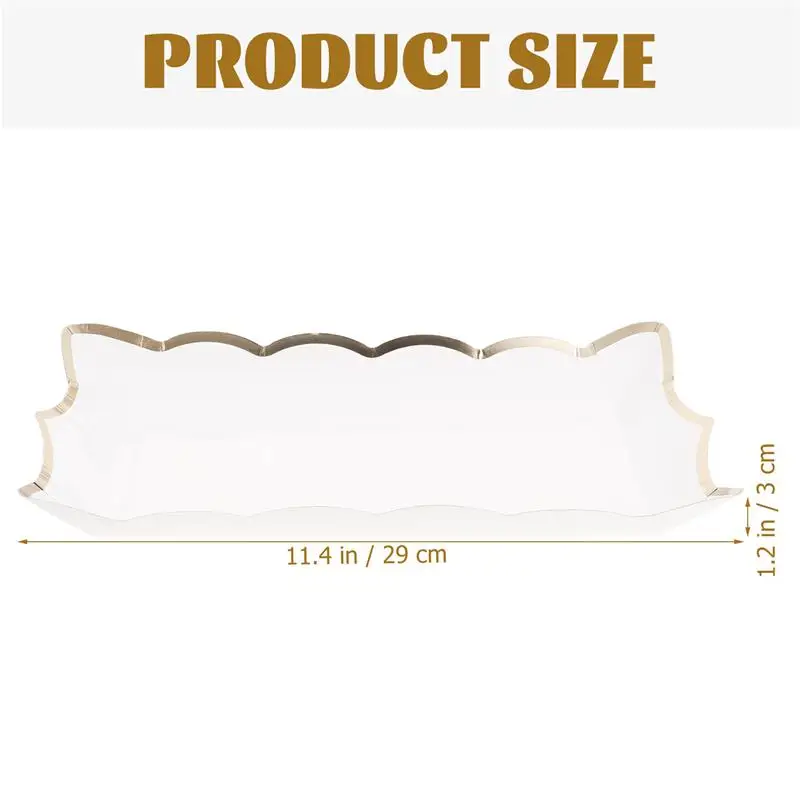 4pcs Disposable Serve Tray Food Serve Platter Fruit Cake Serving Tray Food Hold Container For Party Wedding Buffet Dessert Snack 3