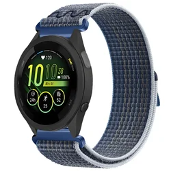 Stylish Nylon Loop Strap - Breathable Fabric Bracelet in Multiple Sizes - Garmin Active 5 (Storm blue)