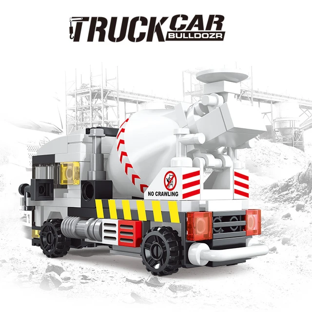 중장비 블록 세트로 도시 건설