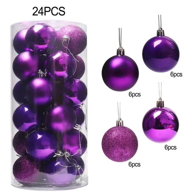 24pcs Small 3cm Christmas Baubles Balls for Tree Decoration 13