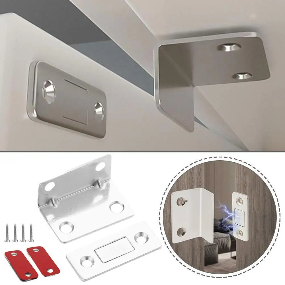 

1Set Strong Door Closer Magnetic Door Catch Latch Door Magnet Furniture Cupboard Closer Cabinet Catches With Screw Ultra Thin