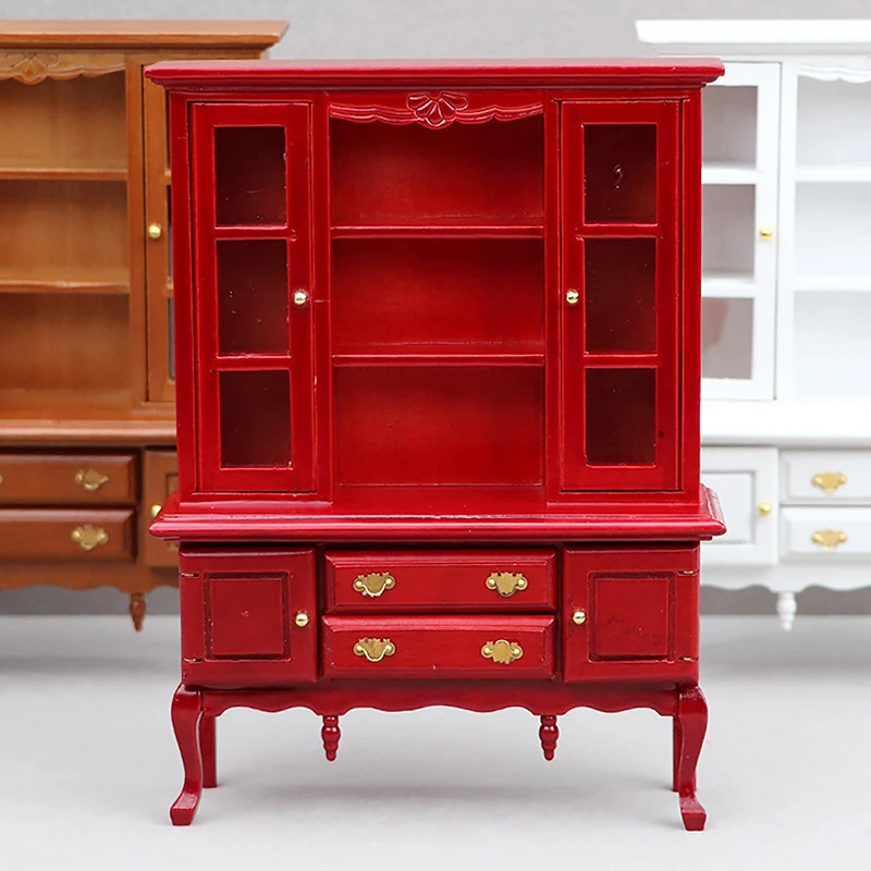 Multi Style Miniature Wooden Bookshelf Mini Cabinet Bedroom Furniture Kits Home & Living For 1:12 Dollhouse Toys Gift 2