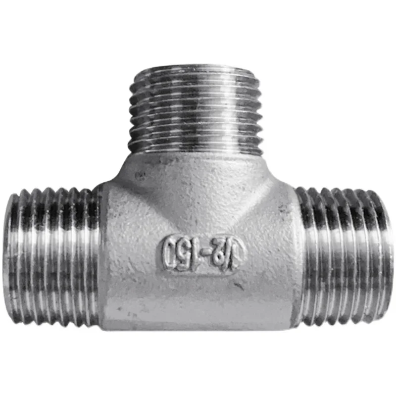 (DN8-DN50) male+male+Female Threaded 3 Way Tee T Pipe Fitting 1/4" 1/2" 3/4" 1" 1-1/4" 1-1/2"BSP Threaded 304 Stainless Steel hose pipe fitting pipe fitting tee adapter water pipe fitting