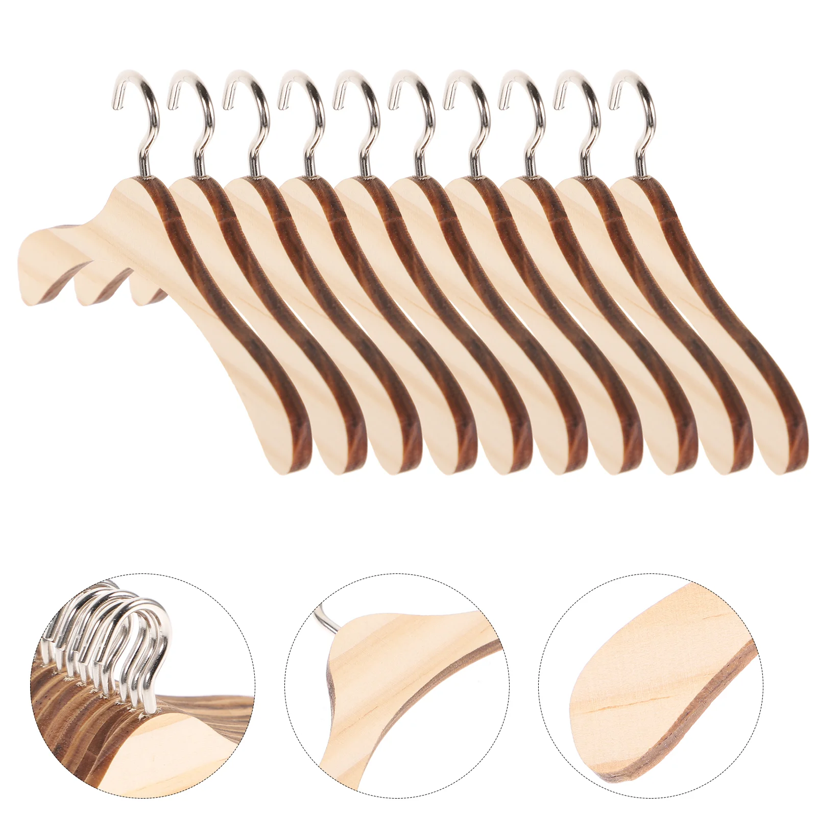 

10 Pcs Clothing Child Mini Dolls for Girls Dog Hangers Clothes Bamboo Accessory