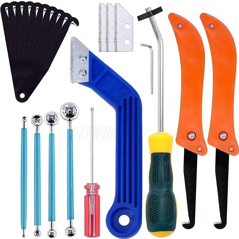 22 Pcs Grout Removal Tools Set Saw Blade Grout Hand Saw Tile Joint Cleaning Brush Caulking Edge for Floor Kitchen Hand Tool Set ic chip repair thin blade tools set cpu edge removal tool remove for mobile phone computer cpu motherboard chip repair tool
