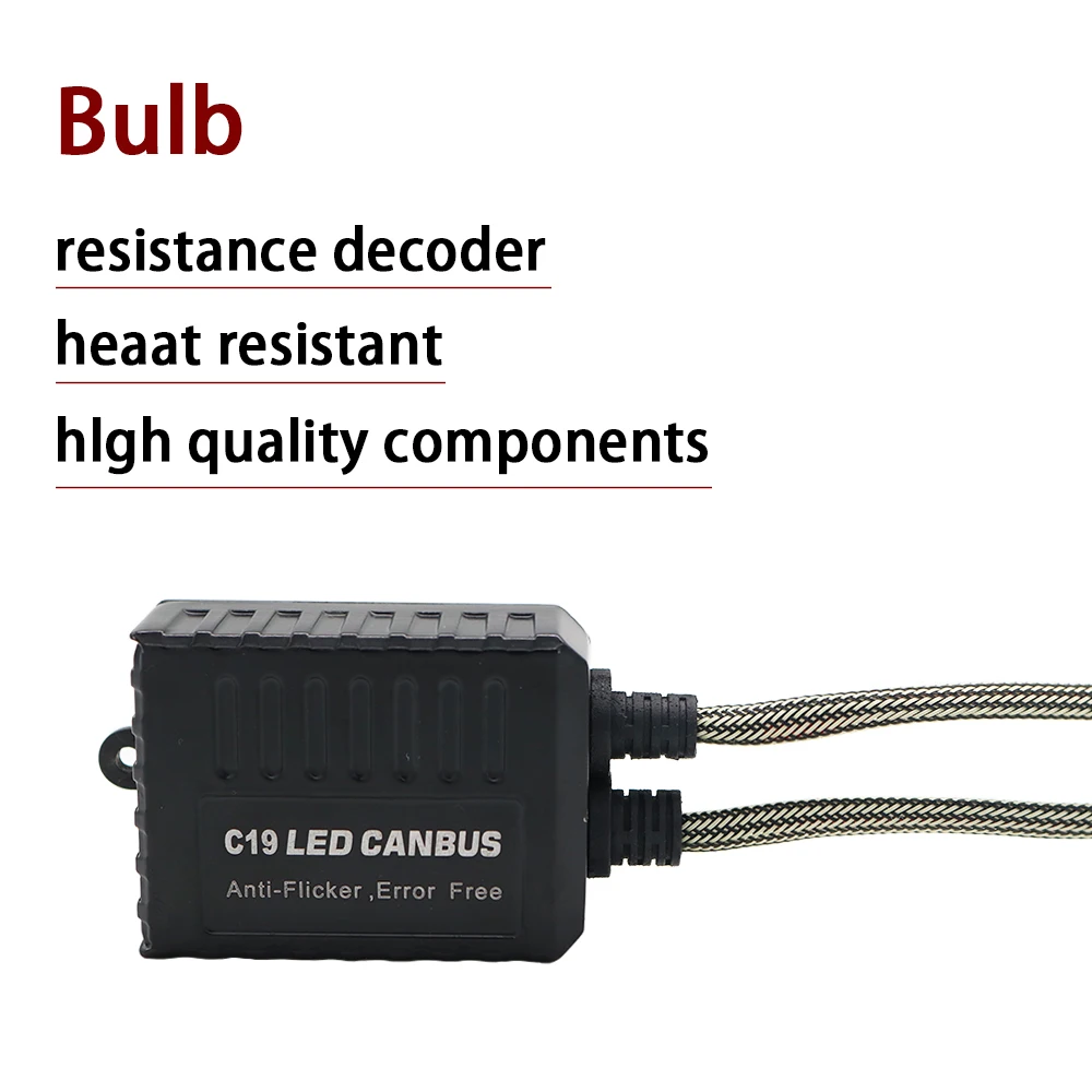 2pcs C19 H7 H3 H4 H11 H1 9005 9006 LED Resistor Canbus Error Free Decoder Warning Anti Flicker Canceller Car Headlights