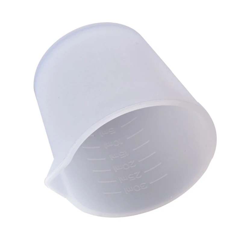 30ml Resin Cup Non-Stick Silicone Cup Silicone Measuring Cup Reusable Mixing Cup with Precise Scale for DIY Jewelry
