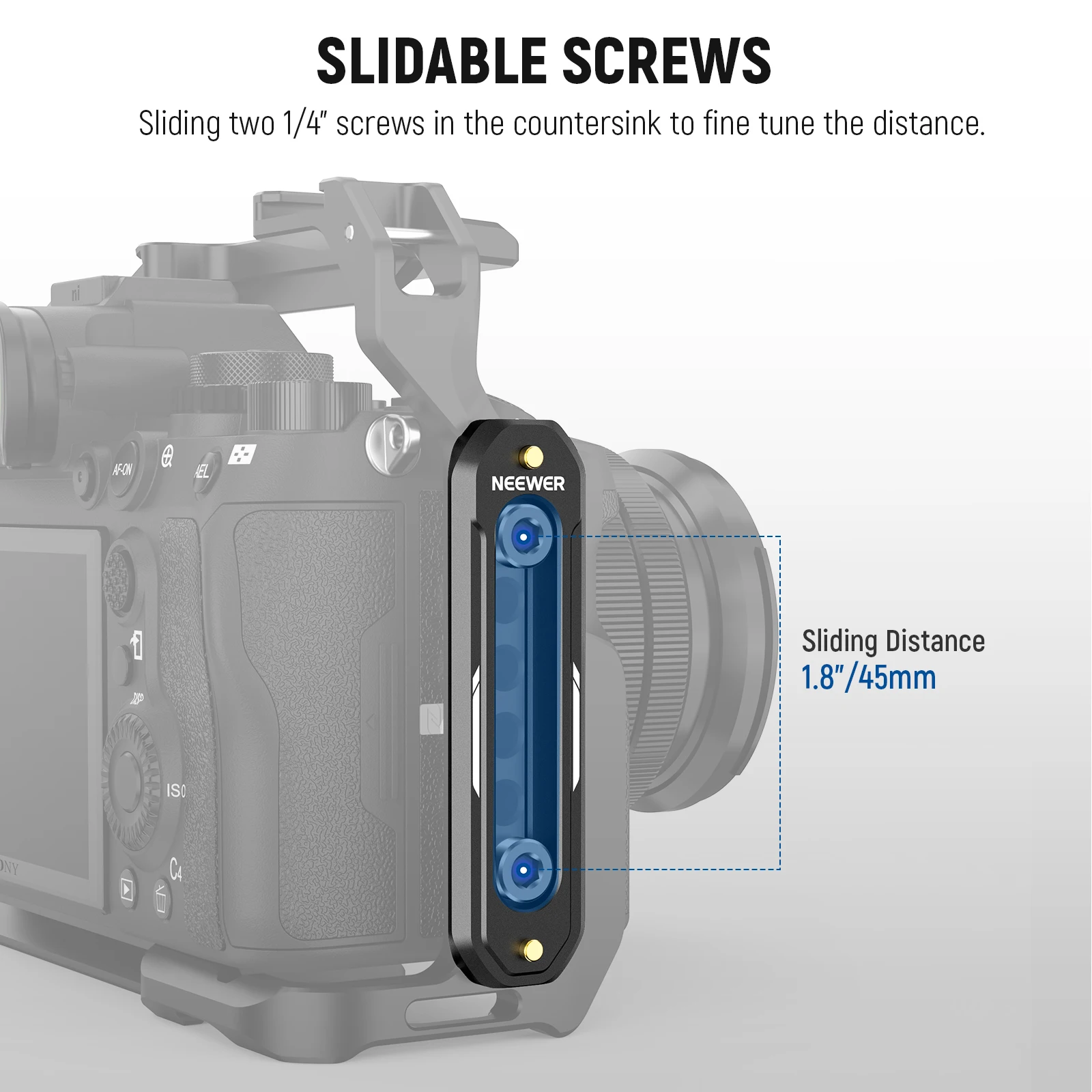 Description Picture 4 of itemNeewer Camera Quick Release Mini NATO Rail Anti Off Quick Release with 1/4" Screws and Safety Pins for camera Cage NATO Handle