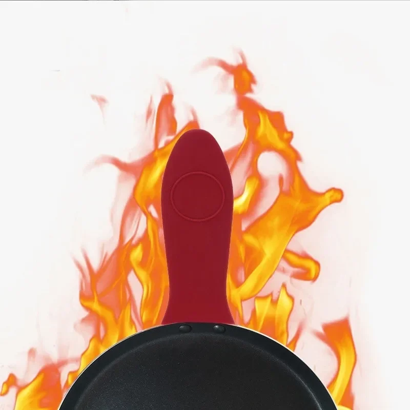 Pot Handle Cover Silicone High Temperature Resistance Antislip Hand Protective Anti-heat Sleeve for Kitchen
