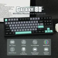 Feker Galaxy80 Gaming Keyboard, Aluminum Alloy Wireless Mechanical Keyboard, BT5.0/2.4G/USB-C Gasket-Mounted Keyboard 2