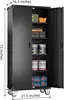 Tool cabinet Garage Storage Cabinet with Wheels 72" H Metal Storage Cabinet with 2 Doors and 4 Adjustable Shelves Black 3