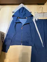 Fermeture éclair de couleur unie avec chapeau veste courte taille haute décontractée pantalon à jambes larges ensemble deux pièces trajet rétro nouvel ensemble pour femmes 3
