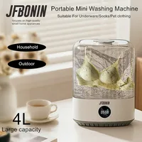 Mini machine à laver portable sans fil intelligente 4L, idéale pour les sous-vêtements, les fournitures pour animaux de compagnie, appareil de lavage compact pour la maison et le camping 1