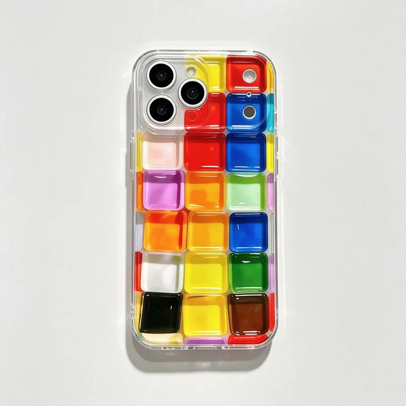 Vibrant Rainbow Square Protective Phone Case