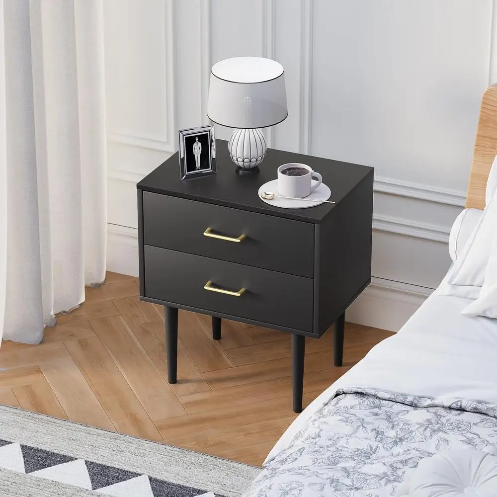 2 Drawer Nightstand Bedside Table Storage Cabinet Modern Design Furniture Bedroom Living Room 5