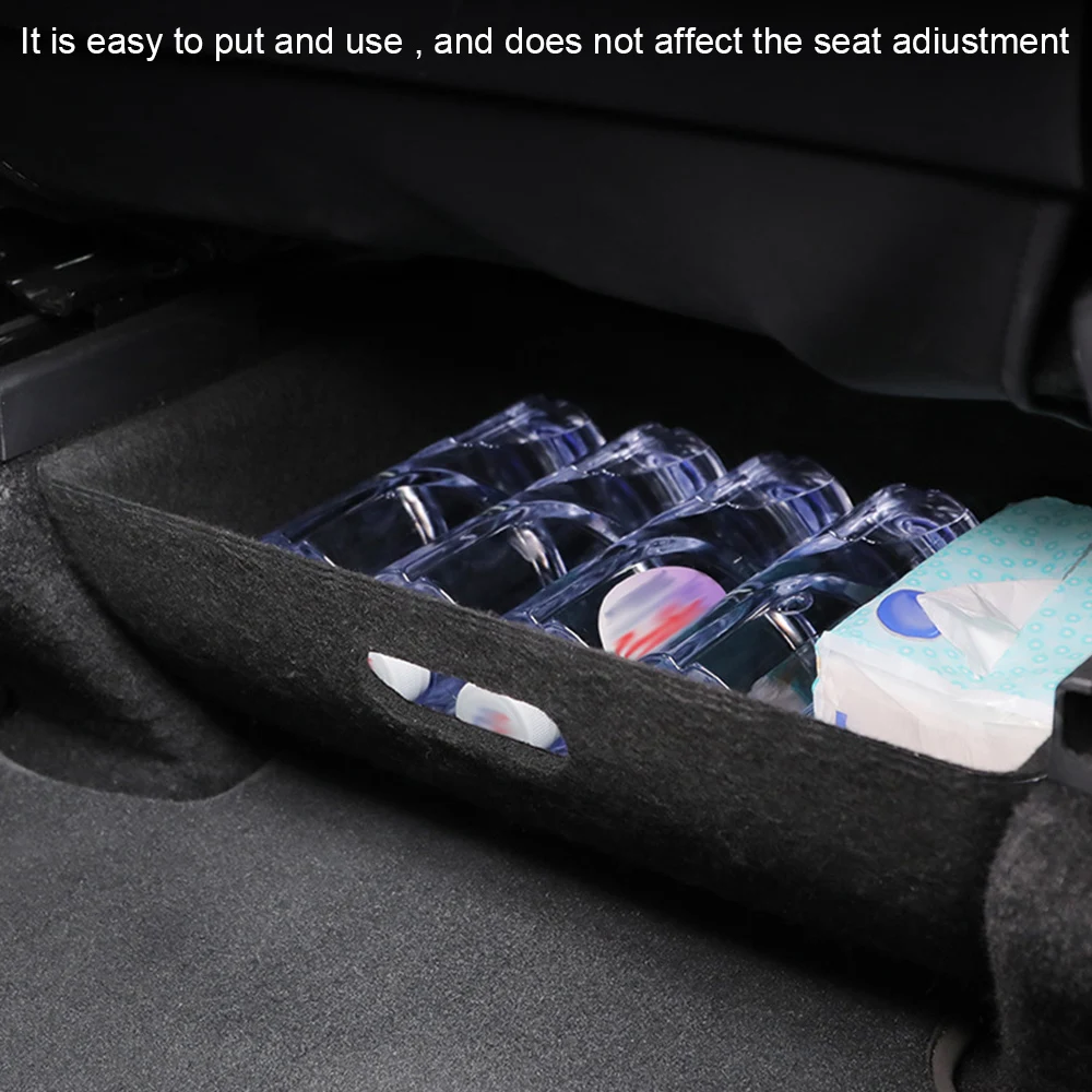 High Capacity Organizer Case Under Seat Hidden Box Felt Cloth Drawer Holder For Tesla Model Y Storage Box