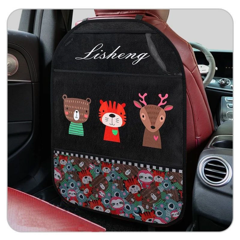 Car Seat Protector Car Seat Organizer Super Cute Hero Car Seat Back Cover Protector for Kids Children Baby Anti-kick Mat Multifunction Waterproof Storage Bag 1Pcs