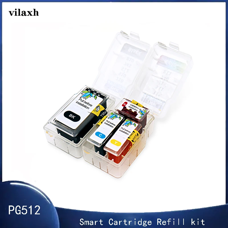 Vilaxh PG512 CL513 Smart Cartridge Refill Kit For Canon 512XL 513XL