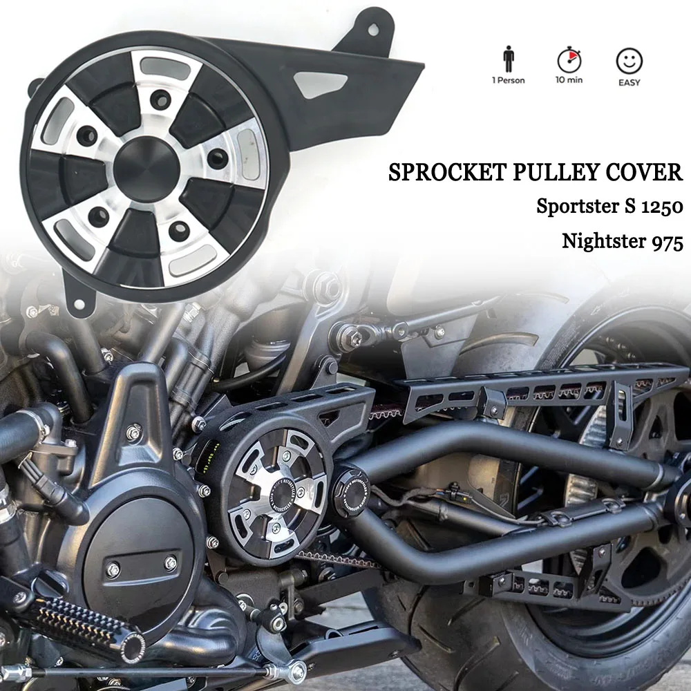 Moto Posteriore Sinistro Pignone Puleggia Di Trasmissione Protezioni Motore Per Sportster S 1250 Rh1250 Nightster 975 Rh 975 2022 2021