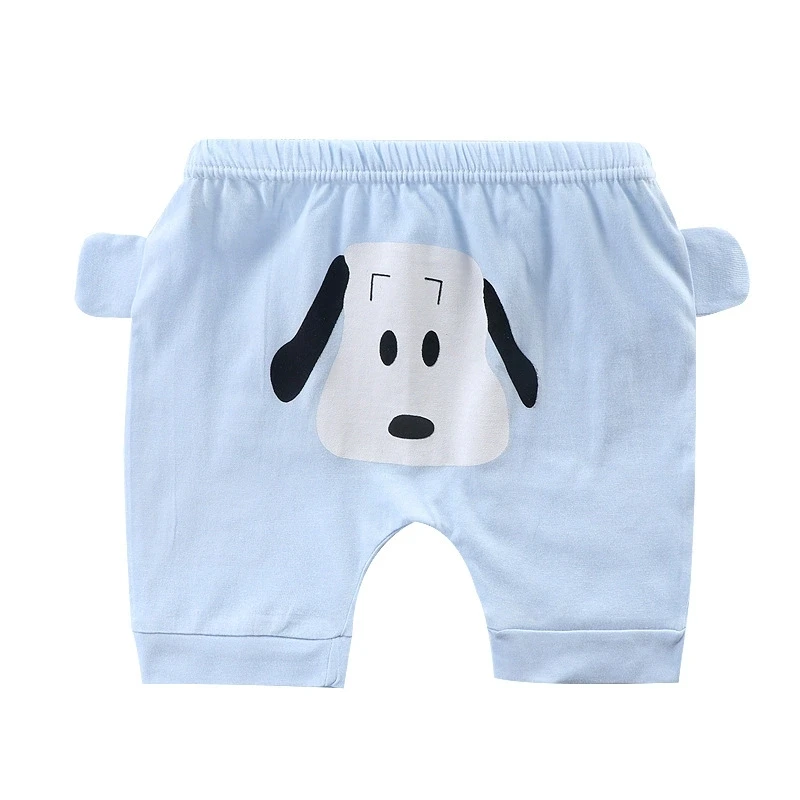 Baby Cartoon Animal Print Harem Shorts, Infant Elastic Waist Cotton Pants Rabbit/Tiger/Dog Patterns Cute Baby Bottoms for Summer