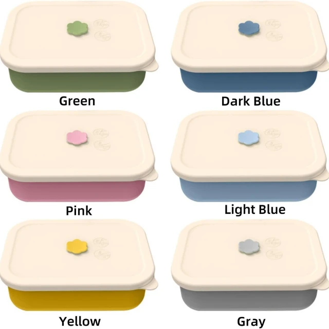 Boîte à déjeuner Bento en Silicone résistant aux fuites, récipient de préparation de repas réutilisable sans BPA avec 4 compartiments lave-vaisselle micro-ondes et coffre-fort 1