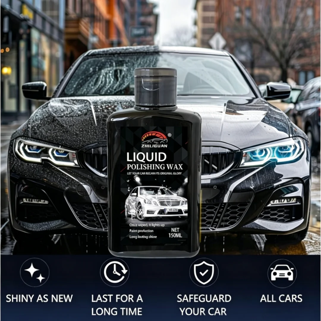 150ml Liquid Polishing Wax with Microfiber Towel, Car Paint Polishing Coating, Long Lasting Shine Paint Protection, Restores Car - 4